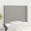 Image de vidaXL Tête de lit avec oreilles Gris clair 83x16x118/128 cm Tissu