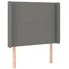 Image de vidaXL Tête de lit avec oreilles Gris foncé 83x16x118/128 cm Tissu