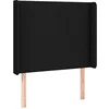 Image de vidaXL Hoofdbord met randen 83x16x118/128 cm stof zwart