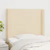 Image de vidaXL Tête de lit avec oreilles Crème 83x16x118/128 cm Tissu