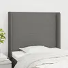 Image de vidaXL Tête de lit avec oreilles Gris foncé 93x16x118/128 cm Tissu