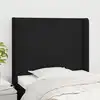 Image de vidaXL Tête de lit avec oreilles Noir 93x16x118/128 cm Tissu