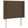Image de vidaXL Tête de lit avec oreilles Marron foncé 93x16x118/128 cm Tissu