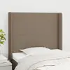 Image de vidaXL Tête de lit avec oreilles Taupe 93x16x118/128 cm Tissu