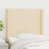Image de vidaXL Tête de lit avec oreilles Crème 93x16x118/128 cm Tissu