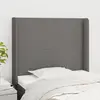 Image de vidaXL Tête de lit avec oreilles Gris foncé 103x16x118/128 cm Tissu