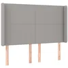 Image de vidaXL Tête de lit avec oreilles Gris clair 147x16x118/128 cm Tissu
