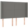 Image de vidaXL Tête de lit avec oreilles Gris foncé 147x16x118/128 cm Tissu