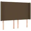 Image de vidaXL Tête de lit avec oreilles Marron foncé 147x16x118/128 cm Tissu