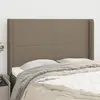 Image de vidaXL Tête de lit avec oreilles Taupe 147x16x118/128 cm Tissu