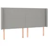 Image de vidaXL Tête de lit avec oreilles Gris clair 163x16x118/128 cm Tissu