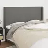 Image de vidaXL Tête de lit avec oreilles Gris foncé 163x16x118/128 cm Tissu
