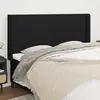 Image de vidaXL Tête de lit avec oreilles Noir 163x16x118/128 cm Tissu