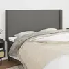 Image de vidaXL Tête de lit avec oreilles Gris foncé 183x16x118/128 cm Tissu