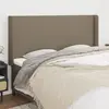 Image de vidaXL Tête de lit avec oreilles Taupe 183x16x118/128 cm Tissu