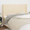 Image de vidaXL Tête de lit avec oreilles Crème 183x16x118/128 cm Tissu