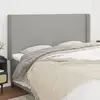 Image de vidaXL Tête de lit avec oreilles Gris clair 203x16x118/128 cm Tissu