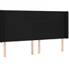 Image de vidaXL Tête de lit avec oreilles Noir 203x16x118/128 cm Tissu