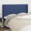Image de vidaXL Tête de lit avec oreilles Bleu 203x16x118/128 cm Tissu
