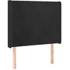 Image de vidaXL Tête de lit avec oreilles Noir 93x16x118/128 cm Velours