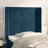 Image de vidaXL Tête de lit avec oreilles Bleu foncé 93x16x118/128 cm Velours