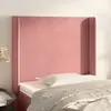 Image de vidaXL Tête de lit avec oreilles Rose 93x16x118/128 cm Velours