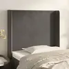 Image de vidaXL Tête de lit avec oreilles Gris foncé 103x16x118/128 cm Velours