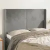 Image de vidaXL Tête de lit avec oreilles Gris clair 147x16x118/128 cm Velours