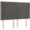 Image de vidaXL Tête de lit avec oreilles Gris foncé 147x16x118/128 cm Velours