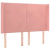 Image de vidaXL Tête de lit avec oreilles Rose 147x16x118/128 cm Velours