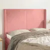 Image de vidaXL Tête de lit avec oreilles Rose 147x16x118/128 cm Velours