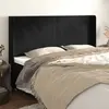 Image de vidaXL Tête de lit avec oreilles Noir 163x16x118/128 cm Velours