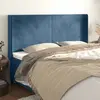 Image de vidaXL Tête de lit avec oreilles Bleu foncé 163x16x118/128 cm Velours