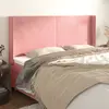 Image de vidaXL Tête de lit avec oreilles Rose 203x16x118/128 cm Velours