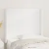 Image de vidaXL Tête de lit avec oreilles Blanc 83x16x118/128 cm Similicuir