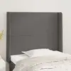 Image de vidaXL Tête de lit avec oreilles Gris 83x16x118/128 cm Similicuir