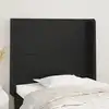 Image de vidaXL Tête de lit avec oreilles Noir 93x16x118/128 cm Similicuir