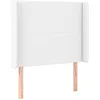 Image de vidaXL Tête de lit avec oreilles Blanc 93x16x118/128 cm Similicuir
