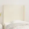 Image de vidaXL Tête de lit avec oreilles Crème 93x16x118/128 cm Similicuir