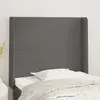 Image de vidaXL Tête de lit avec oreilles Gris 93x16x118/128 cm Similicuir