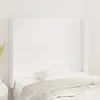 Image de vidaXL Tête de lit avec oreilles Blanc 103x16x118/128 cm Similicuir