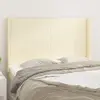 Image de vidaXL Tête de lit avec oreilles Crème 147x16x118/128 cm Similicuir