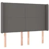 Image de vidaXL Tête de lit avec oreilles Gris 147x16x118/128 cm Similicuir