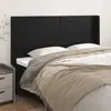 Image de vidaXL Tête de lit avec oreilles Noir 203x16x118/128 cm Similicuir