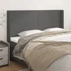 Image de vidaXL Tête de lit avec oreilles Gris 203x16x118/128 cm Similicuir