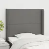 Image de vidaXL Tête de lit avec oreilles Gris foncé 83x16x118/128 cm Tissu