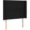 Image de vidaXL Hoofdbord met randen 83x16x118/128 cm stof zwart