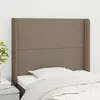 Image de vidaXL Tête de lit avec oreilles Taupe 93x16x118/128 cm Tissu