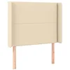 Image de vidaXL Hoofdbord met randen 93x16x118/128 cm stof crèmekleurig