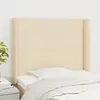 Image de vidaXL Tête de lit avec oreilles Crème 93x16x118/128 cm Tissu